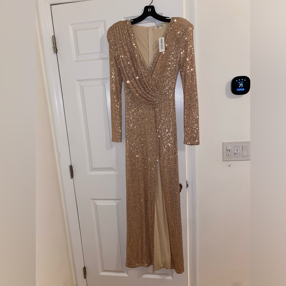 Bump Biddy Rose Gold Sequin Maternity Dress
